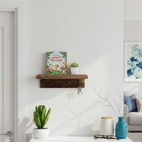 Porte clé mural en bois avec étagère CleariaHome Entry