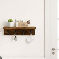 Porte clé mural en bois avec étagère CleariaHome Entry