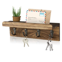 Porte clé mural en bois avec étagère CleariaHome Entry